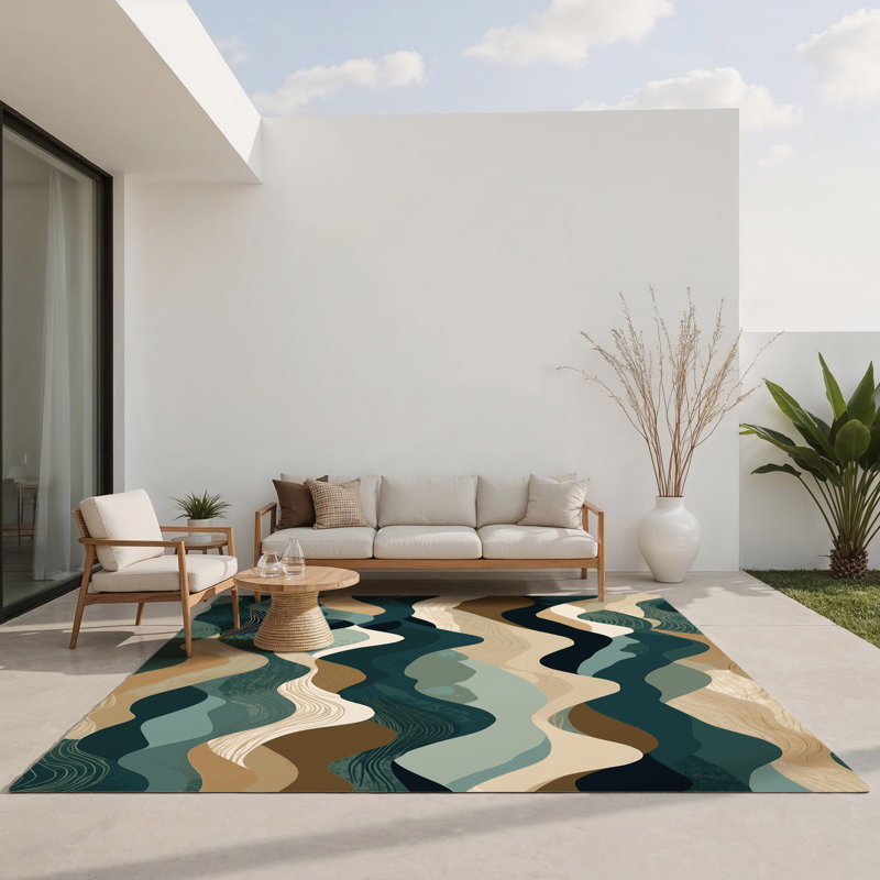 Tapis intérieur et extérieur Stellar Serenity, Rectangle 1 pi 6 po x 2 pi 6 po