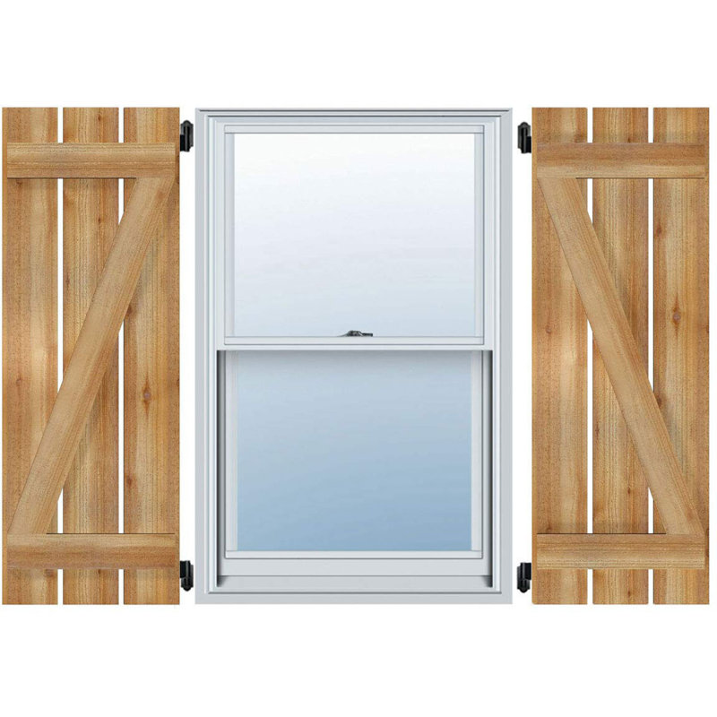 Volets espacés de 5 3/8 po avec barre en Z, cèdre rouge de l'Ouest TimberCraft (par paire), 34 3/4 po, 37 po