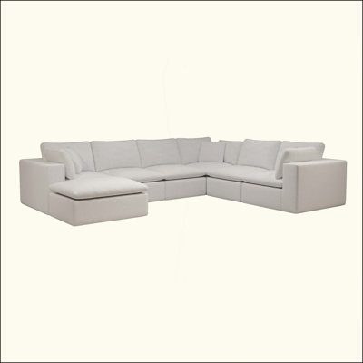 Boneless Modular Sectional Sofa Seat,Upholstered Compressed Couch For Living Room,Bedroom,Apartment,No Assembly Required,7PC Free Combination,Plush Corduroy Fabric