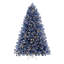 Élégants arbres de Noël illuminés enneigé bleu avec des branches pleines et des lumières chaudes, disponibles en 4,5 pi, 6,5 pi et 7,5 pi-803310072