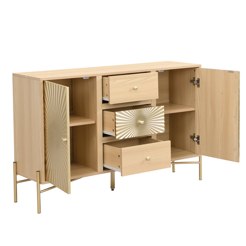 Audrius 120 Cm Wide 3 Drawer Sideboard