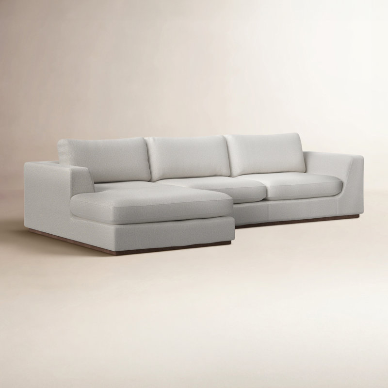Colt Modular Chaise Sectional, Left Hand Facing, Aldred Silver Polyester Blend