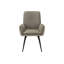 Chaise de salle à manger, 36 po de hauteur, ensemble de 2, rembourrée, latérale, salle à manger, tissu de cuisine, aspect cuir taupe, contemporain, moderne