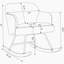 Chaise berçante rembourrée avec pieds en métal-1515607277