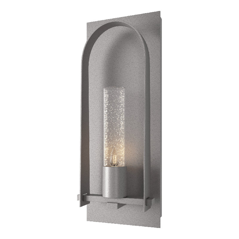 Triomphe Aluminum Wall Light, 24" H x 9.5" W x 4.6" D, Seeded Clear, Coastal Burnished Steel