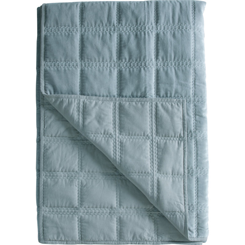Nederland Cotton Solid Colour Bedspread, Duck Egg
