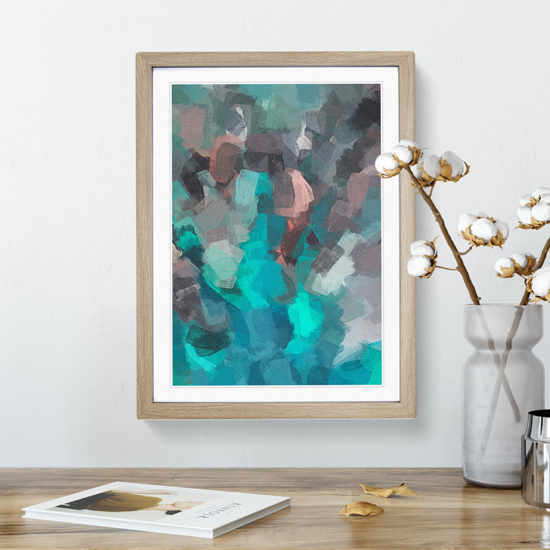 Exposure To The Elements Abstract - Single Picture Frame Painting, 46cm H x 34cm W x 2cm D, Oak