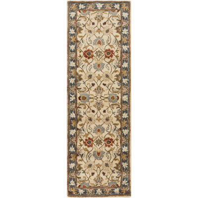 BuckHill Oriental Hand-Tufted Wool Tan Area Rug
