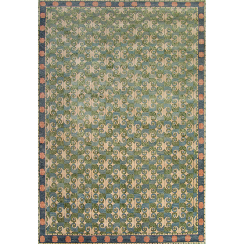 Hand Knotted Textile Area Rug, Rectangle 8' x 10'