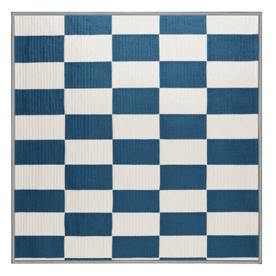 Tapis gris à carreaux lavable à la machine