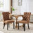 High-End Tufted Solid Wood Linen Dining Chair With Wood Legs Nailhead Trim 2-Pcs Set-883621108