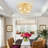 6-light Nordic Bubble Glass Semi-flush Mount, Dimmable