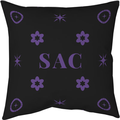 Sacramento Basketball Colors Black Cotton Twill Pillow 14 Inch X 14 Inch
