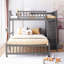 Lit superposé en bois gris, simple et double avec 6 tiroirs et roulettes polyvalentes, rangement flexible et roulant-649008645