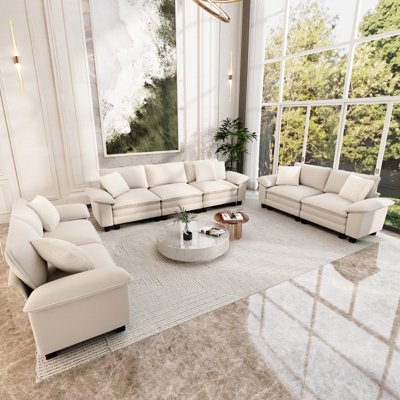 3-piece Upholstered Modular Sectional Sofa Sets, Oversized Couch Set With Sofa And Loveseats