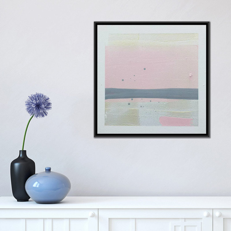 « coucher de soleil », reproduction sur toile, Toile avec cadre noir, Pas de tapis, H 26 po x l 26 po x P 1,5 po