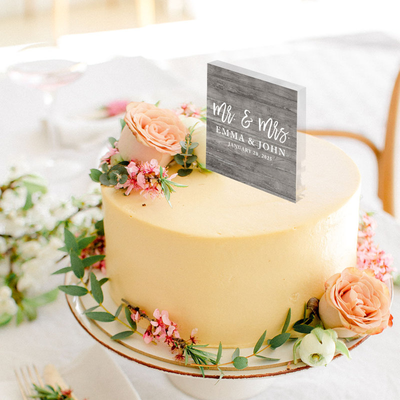 Bois patiné avec motif de gâteau sur mesure