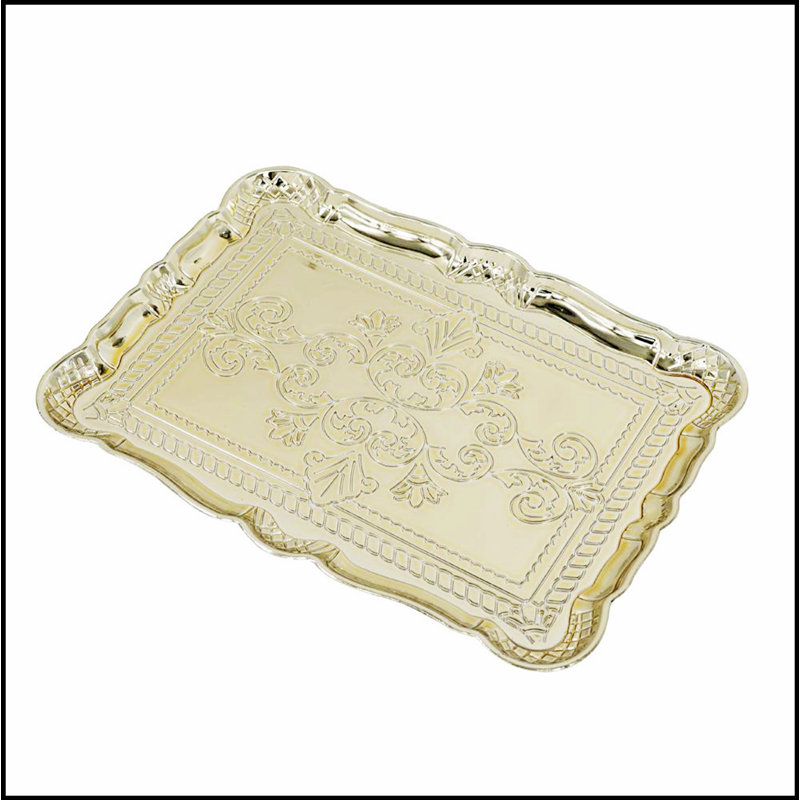 Ensemble de 6 assiettes de présentation en plastique, 11,8 po x 9,1 po, Doré