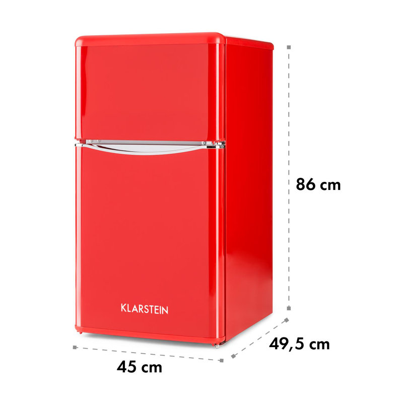Klarstein Monroe 61m³ L Freestanding Mini Fridge, Red