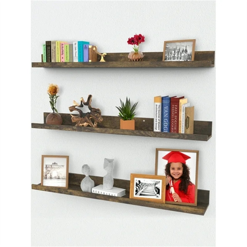Ensemble de 3 tablettes flottantes, Noyer brun