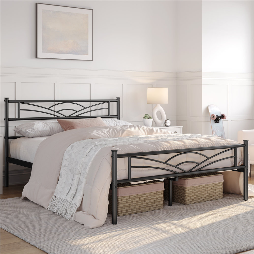 Wayfair king size metal bed deals frame