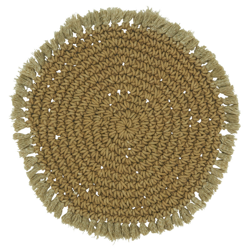 Jaelyn Collection Cotton Round Placemat, Beige