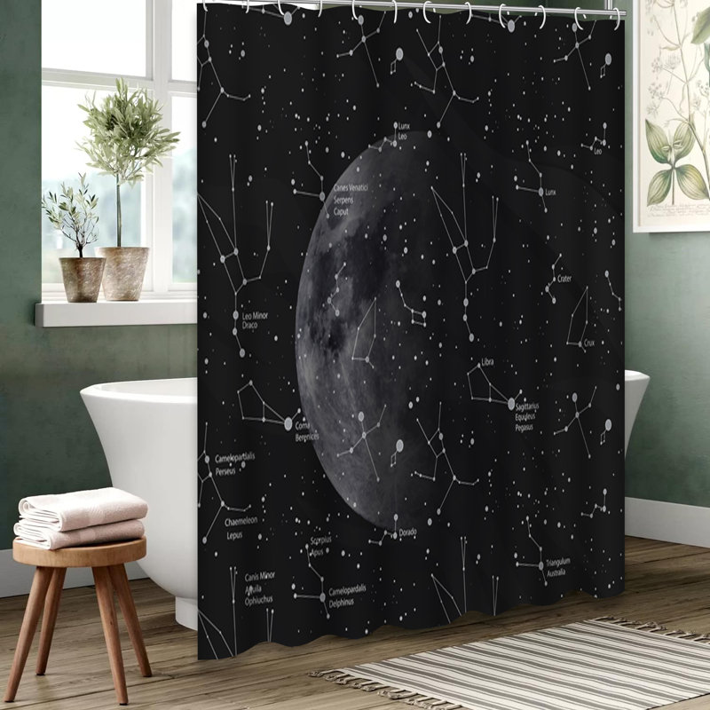 Rideau de douche Constellation Starry Universe, L 72 po x l 78 po