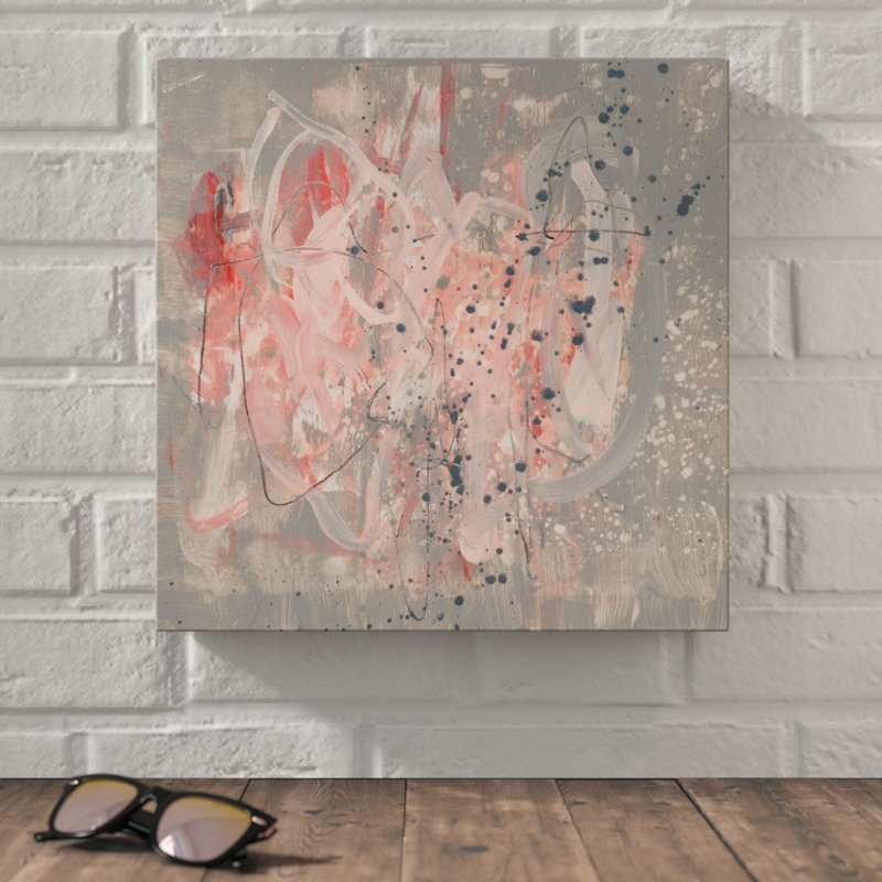 « rosé kinesis ii », peinture sur toile tendue, H 24 po x l 24 po x P 2 po