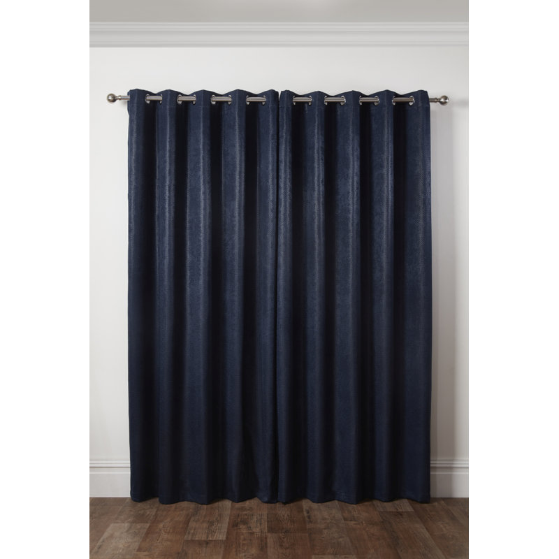 Ambiance Blackout Curtain Pair, 116 W x 183 D cm, Navy