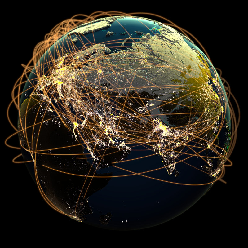 Global Communications - Wrapped Canvas Print, 91cm H x 91cm W