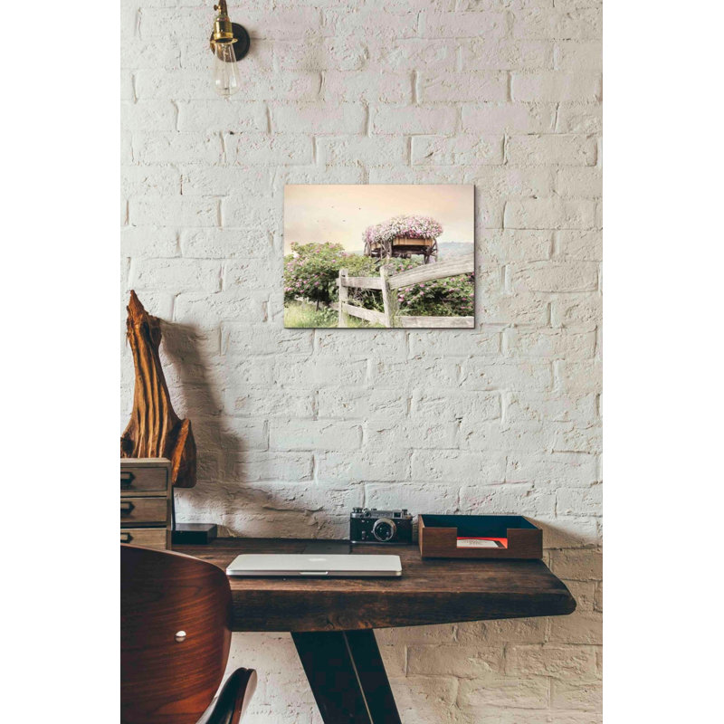 «Flower Wagon» par Lori Deiter, art mural sur toile, H 12 po x l 16 po x P 0,75 po