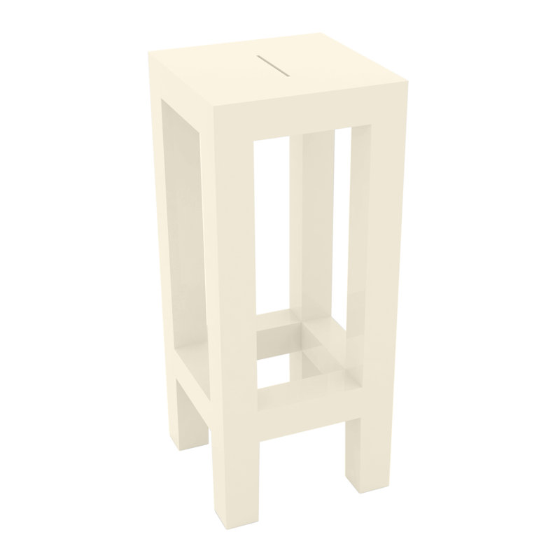 Jut 28.25" Patio Bar Stool, Ecru