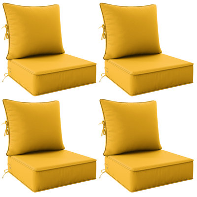 Ensemble de coussins d'extérieur de 6,5 po d'épaisseur à assise profonde résistants à l'eau et à la décoloration