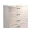 Commode contemporaine à cinq tiroirs à haute brillance avec accents chromés pour le rangement de chambre à coucher moderne