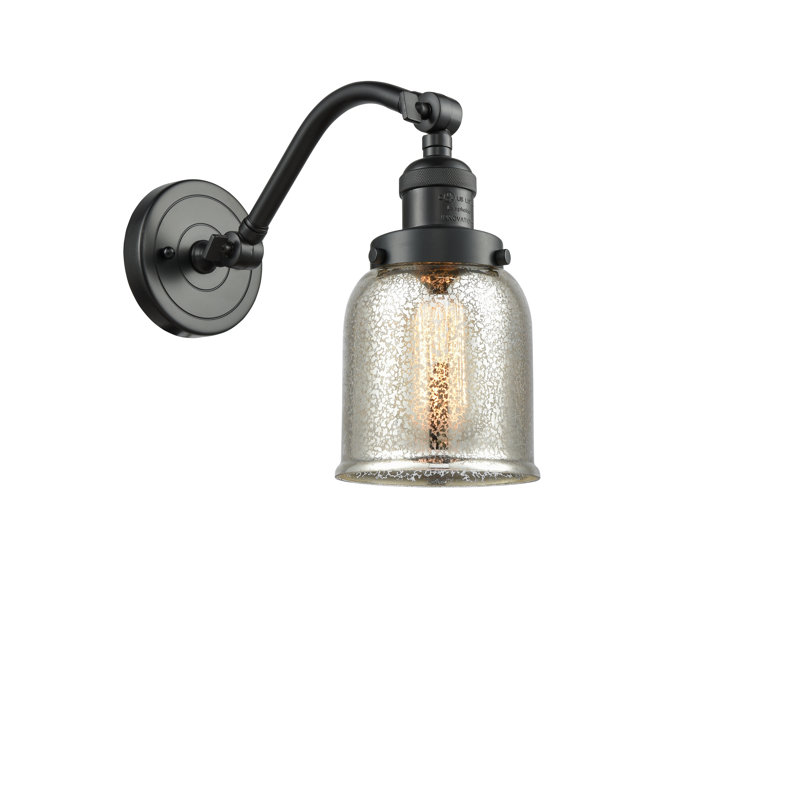 Norberto Armed Sconce, Oil Rubbed Bronze, Silver Plated Mercury, 60 Watt Vintage Incandescent Bulb
