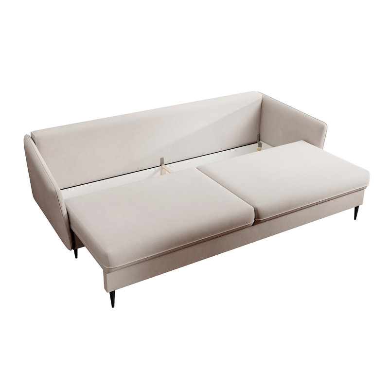 Almonor 3 Seater Velvet Sleeper, Beige