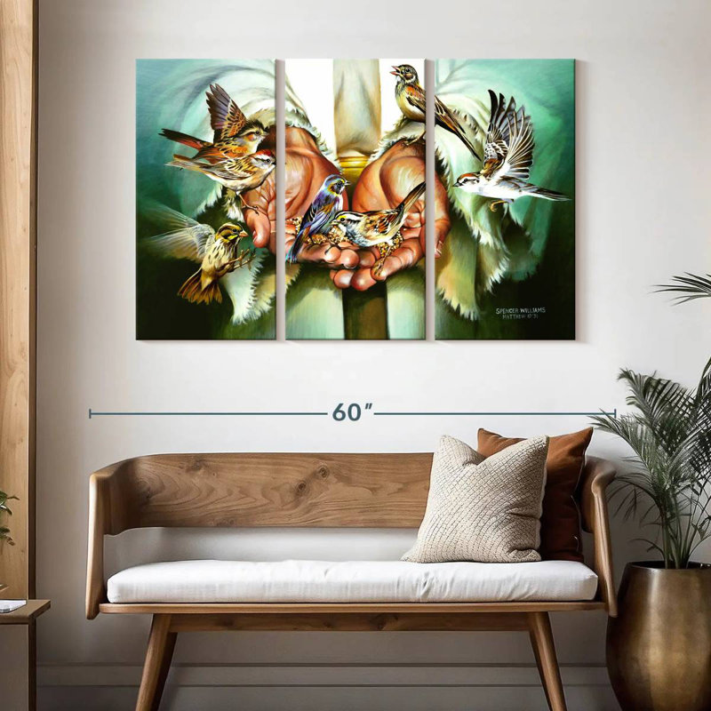 Adella Birds And Hands, 32" H x 50" W