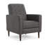 Fauteuil inclinable manuel Dupe, capitonnage capitonné gris foncé