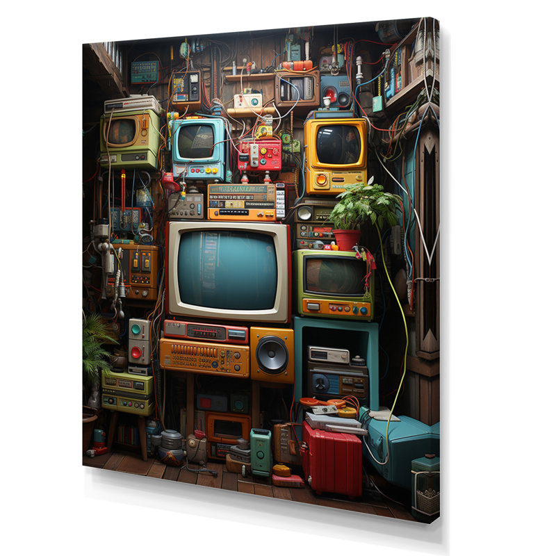 Rétro jeu vidéo rétro, impression sur toile, Toile tendue, H 32 po x l 24 po x P 1 po