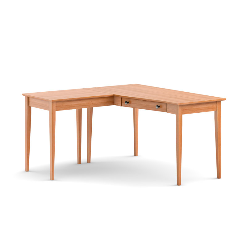 Bureau en bois massif gauche Malani, Naturel