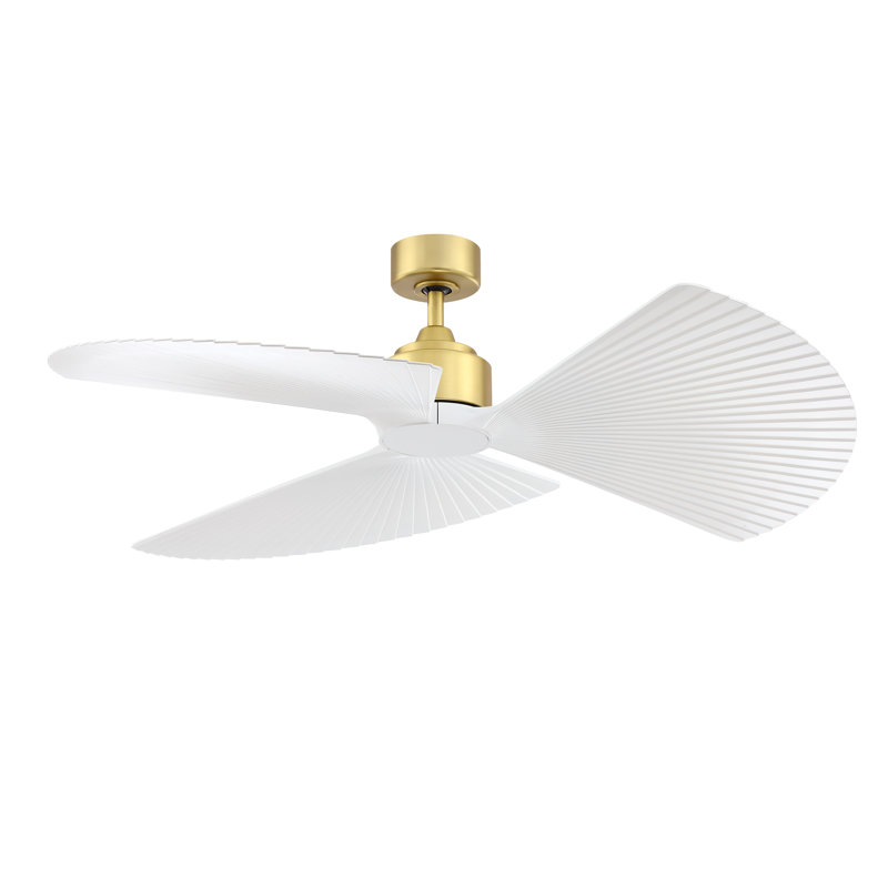 TriAire 52 inch Indoor/Outdoor Pleated Ceiling Fan Blade Set of 3 - Matte White, Matte White