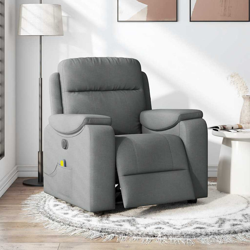  Electric Massage Recliner Chair Dark Grey, Charcoal