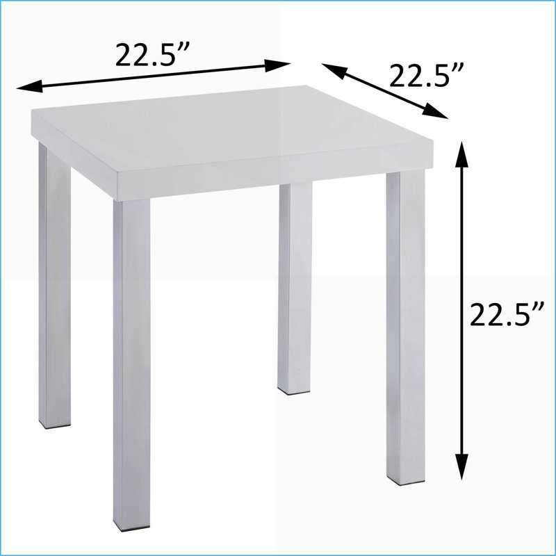 Table basse blanche brillante et chromée pour le salon, la surface durable et le style sophistiqué