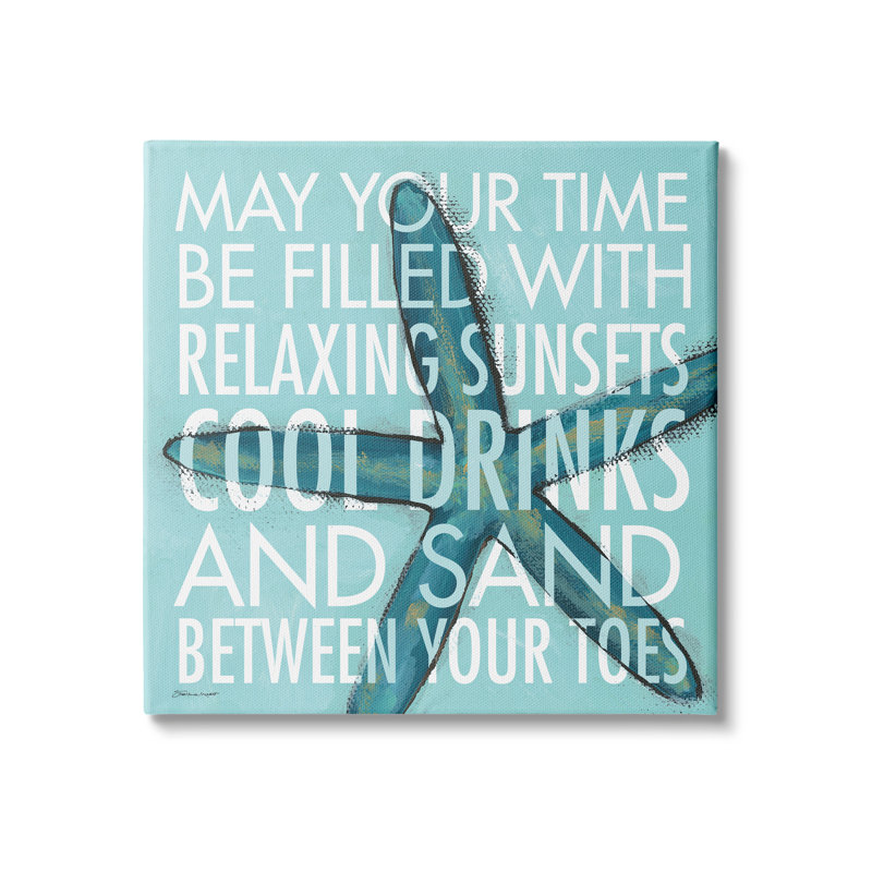 «Sunsets Cool Drinks Sand Beach Expression», Toile tendue, H 17 po x l 17 po x P 1,5 po