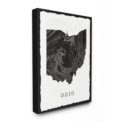 « marbleed paper ohio state silhouette », impression
