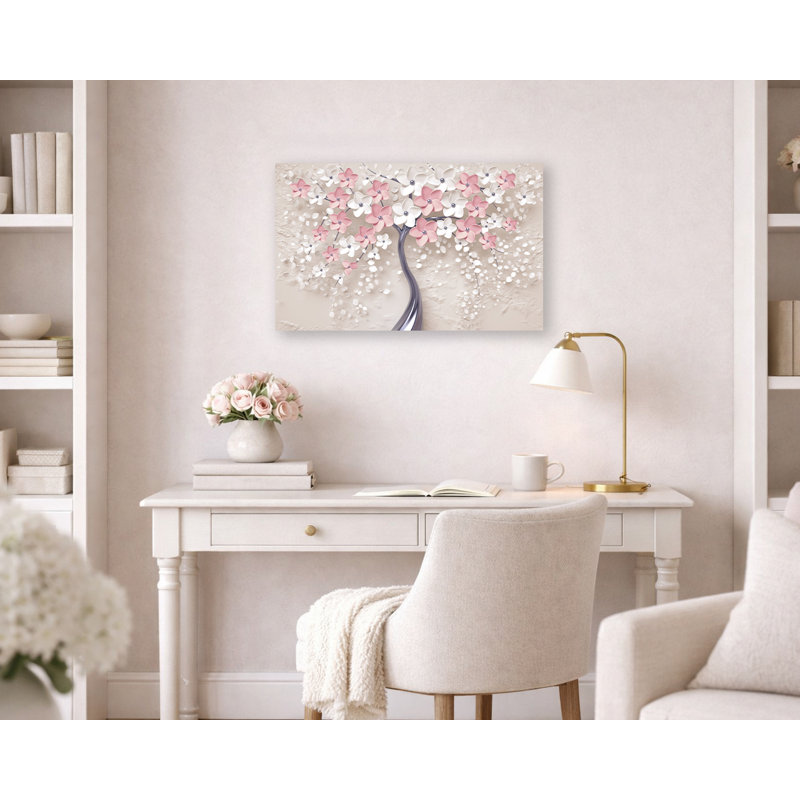 «Blush» et «Ivory Blossoms Tree» - art mural élégant sur toile, H 24 po x l 36 po x P 1,5 po