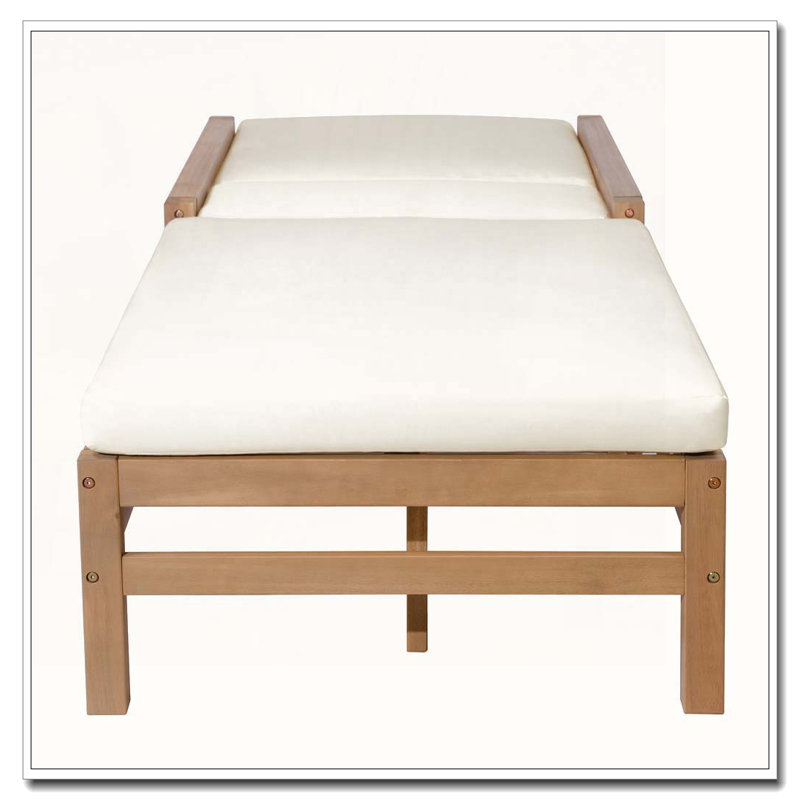Chaise longue d'extérieur réglable, Teck clair, 2