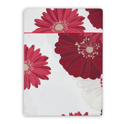 Ginneh 80 Thread Count Floral 100% Cotton Flat Sheet
