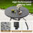 41" Round Outdoor Dining Table, Metal Patio Table with 1.57" Umbrella Hole, Wood-Like Grain Weather-Resistant Outdoor Table for Backyard, Poolside, Garden