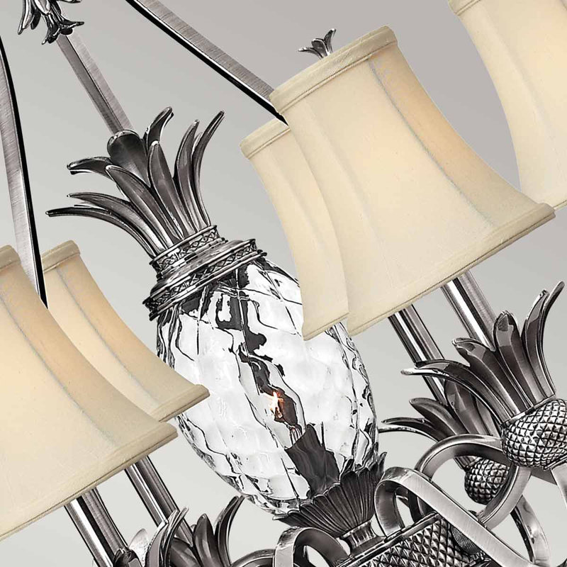 Barnesville 7 - Light Shaded Chandelier, Antique Nickel